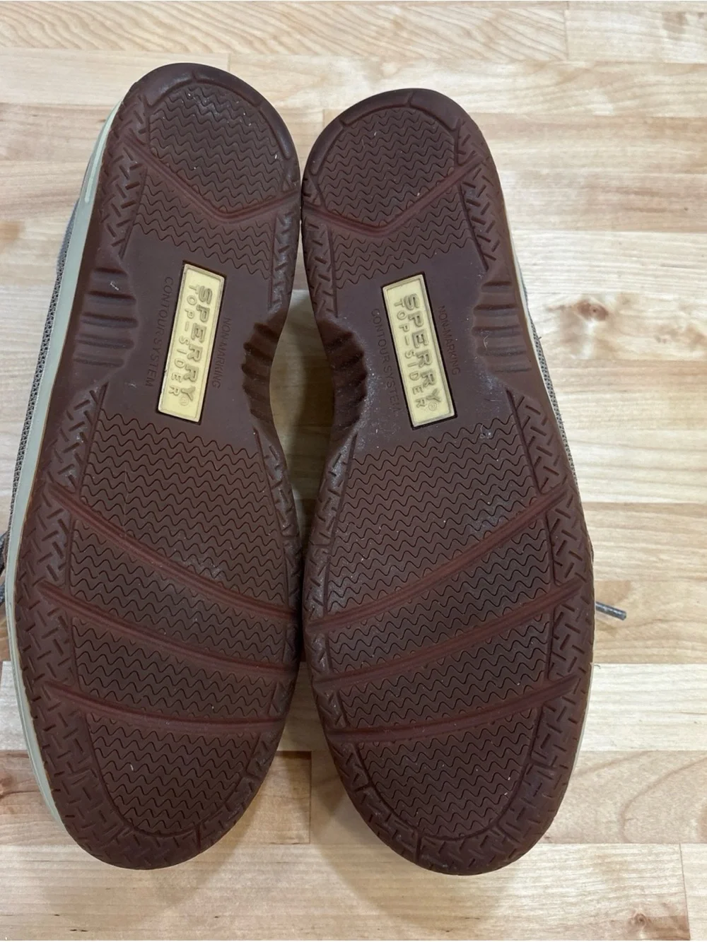Sperry Men's Billfish 3-Eye Boat Shoe Tan Leather/ Fabric Sz 9 Excellent